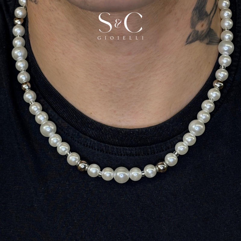 Collana Perle Argentate 8mm - S&C™