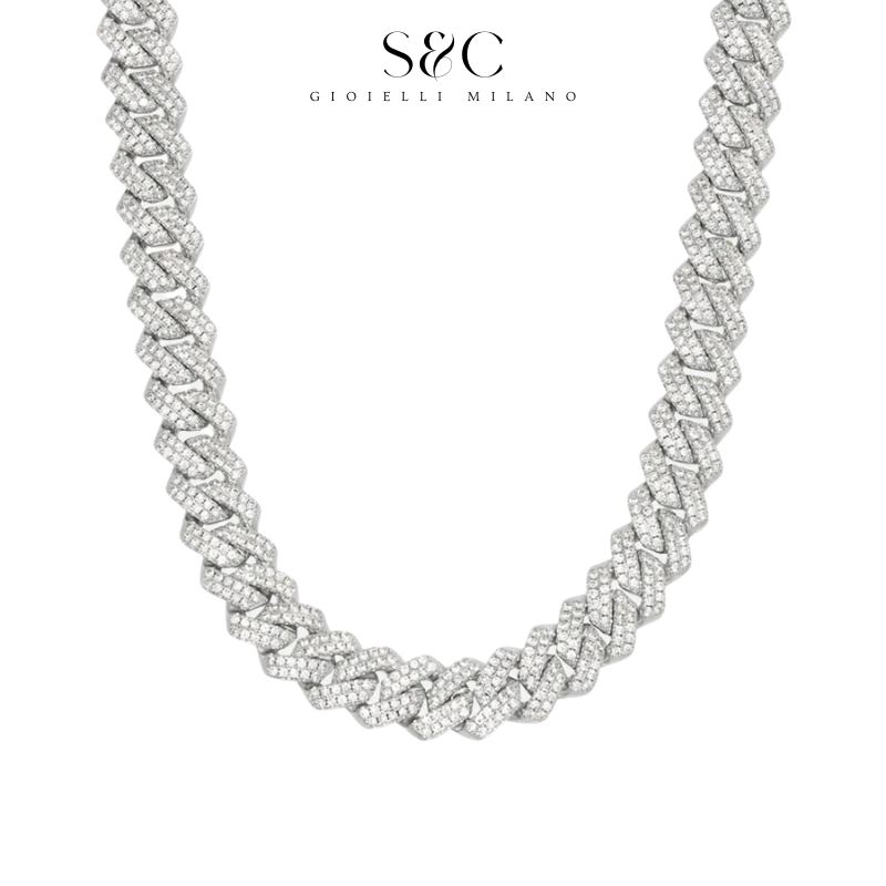 Collana Cubana Ice Moissanite 14mm - S&C™