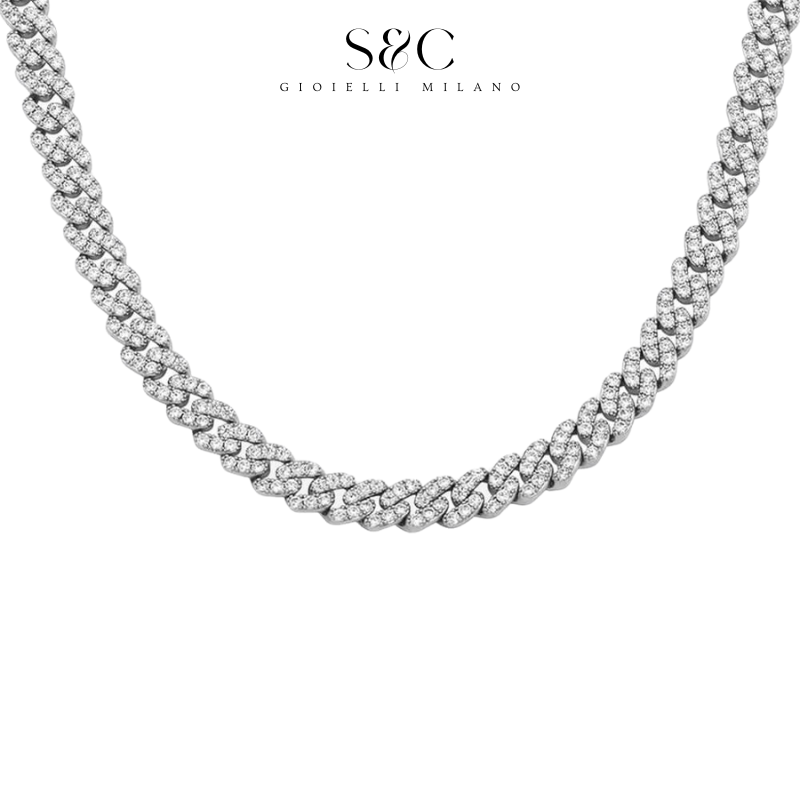 Collana Cubana Ice Moissanite 8mm - S&C™